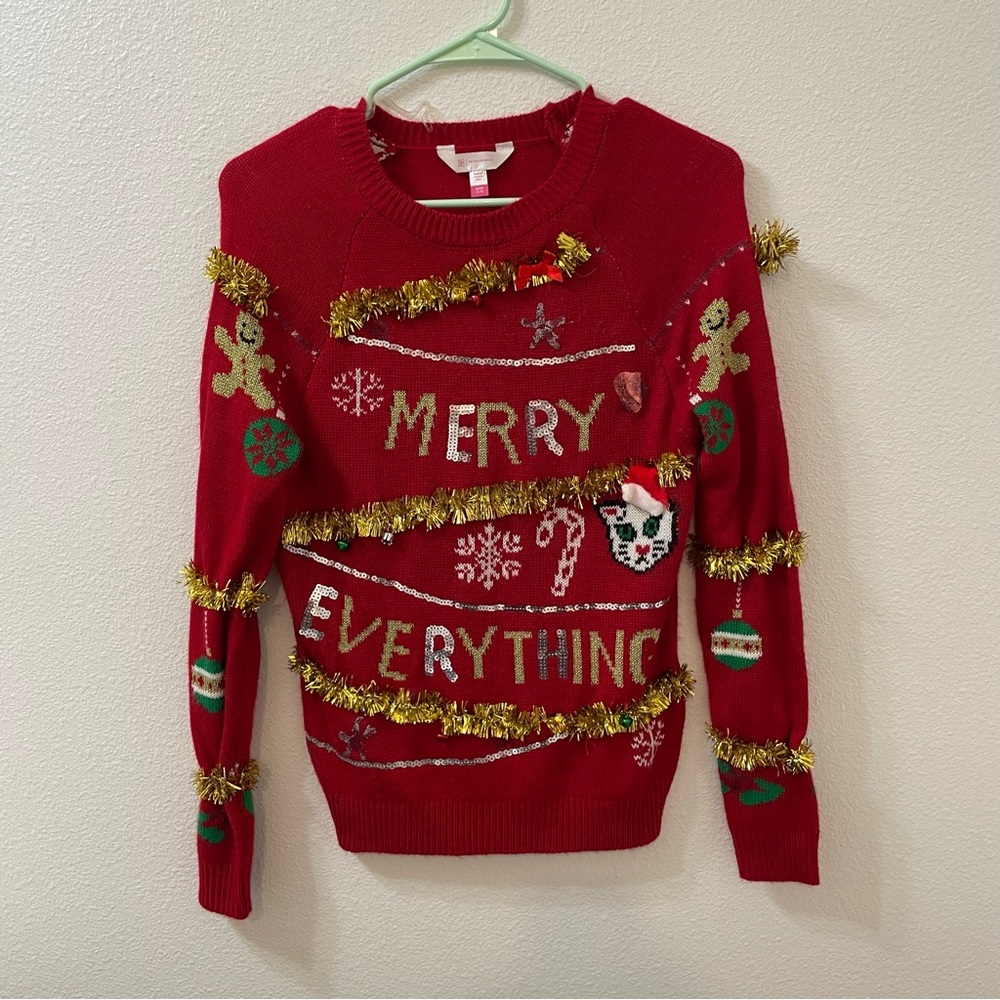 No boundaries cat lady ugly Christmas sweater red small